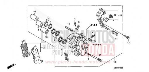 L. FRONT BRAKE CALIPER (ABS) XL700VAB de 2011
